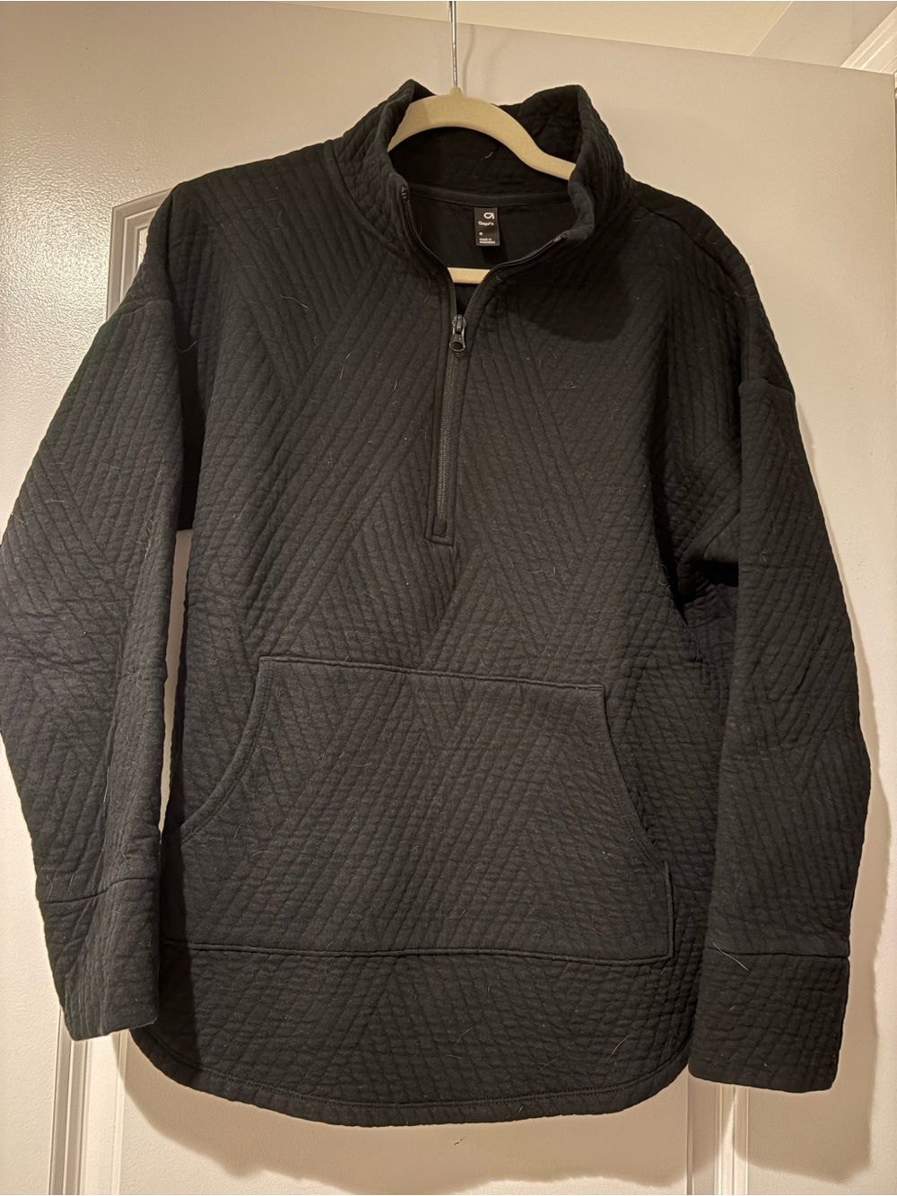 GAP Women’s  Quilted Half-Zip Pullover - Black